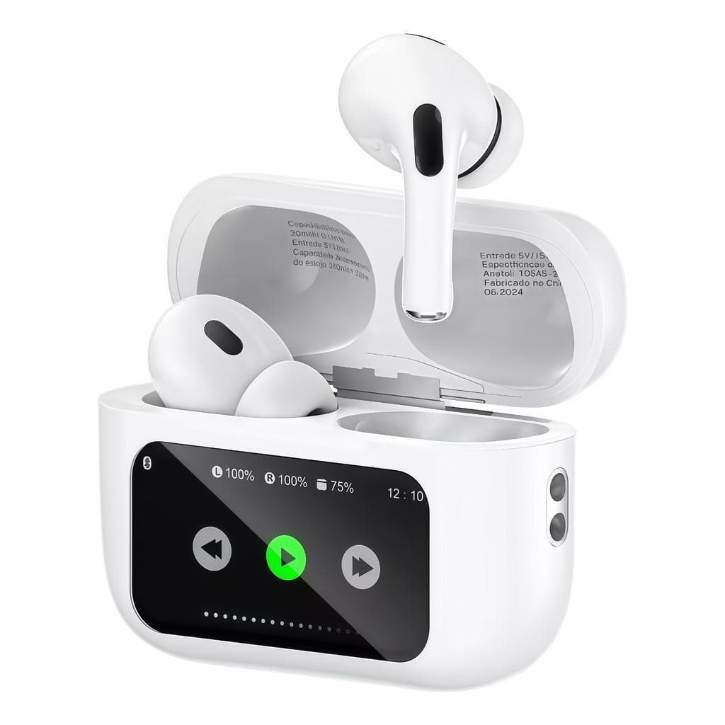 A9 Pro Touch Screen ANC Fones de ouvido sem fio TWS com cancelamento de ruído Bluetooth