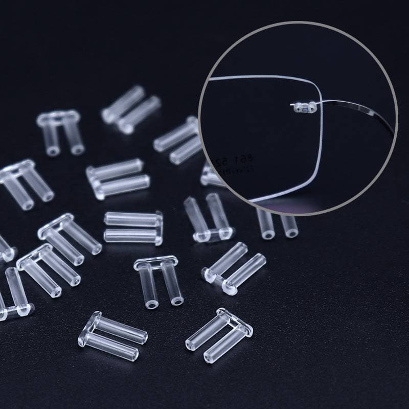 [Z] 100 Peças 7mm/2.2mm De Comprimento Óculos Sem Aro Plugue De Borracha Dupla Lo Bule Para De Vidro Graduado Acessórios