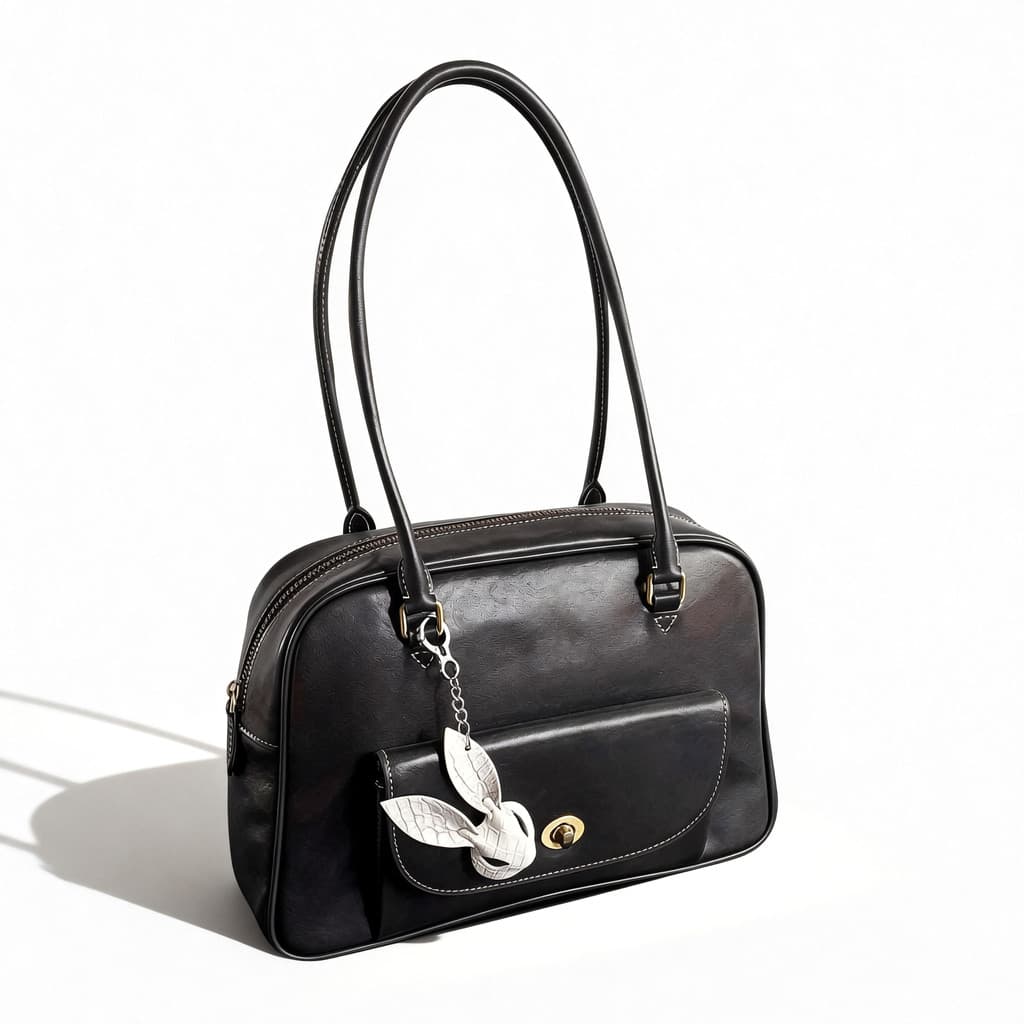 Bolsa de boliche Vintage de couro, bolsa feminina de grande capacidade, nicho de moda, um ombro, axilas, novo estilo, tr