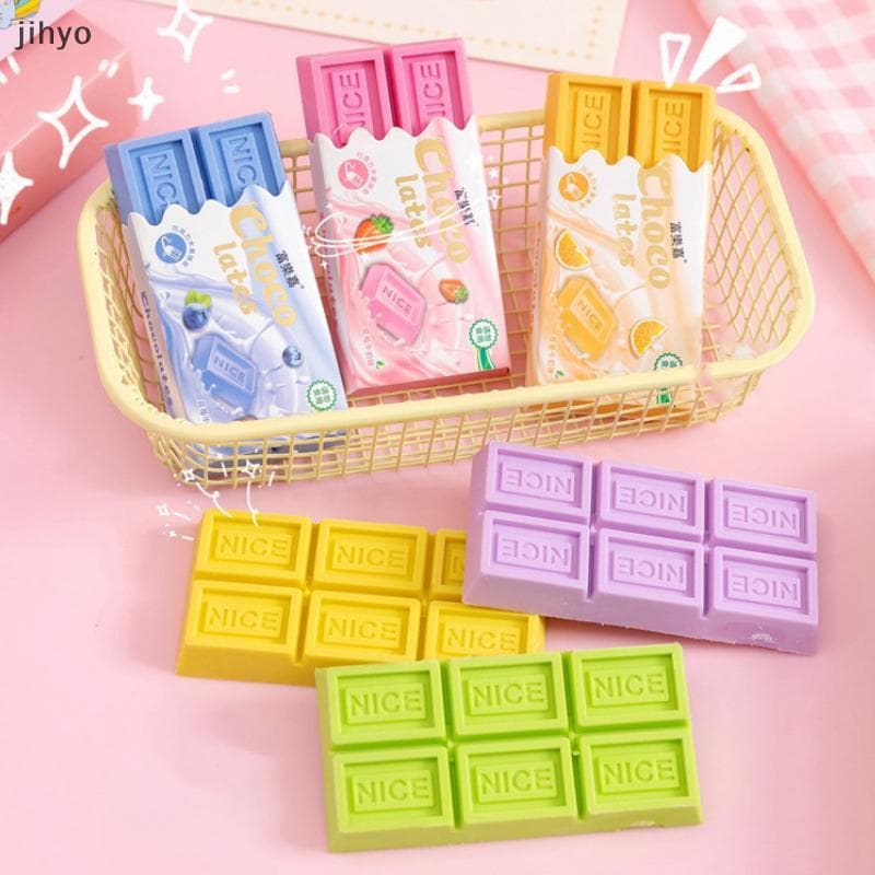 [jihyo] Borracha De Chocolate De Desenho Animado Kawaii , Papelaria Grande Para Estudantes Material De Escritório Escola