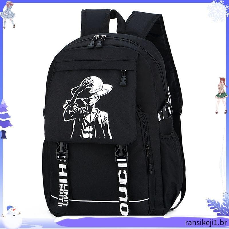 Nova mochila escolar dos desenhos animados três quatro cinco graus sexta série grande capacidade Luffy escola primária e