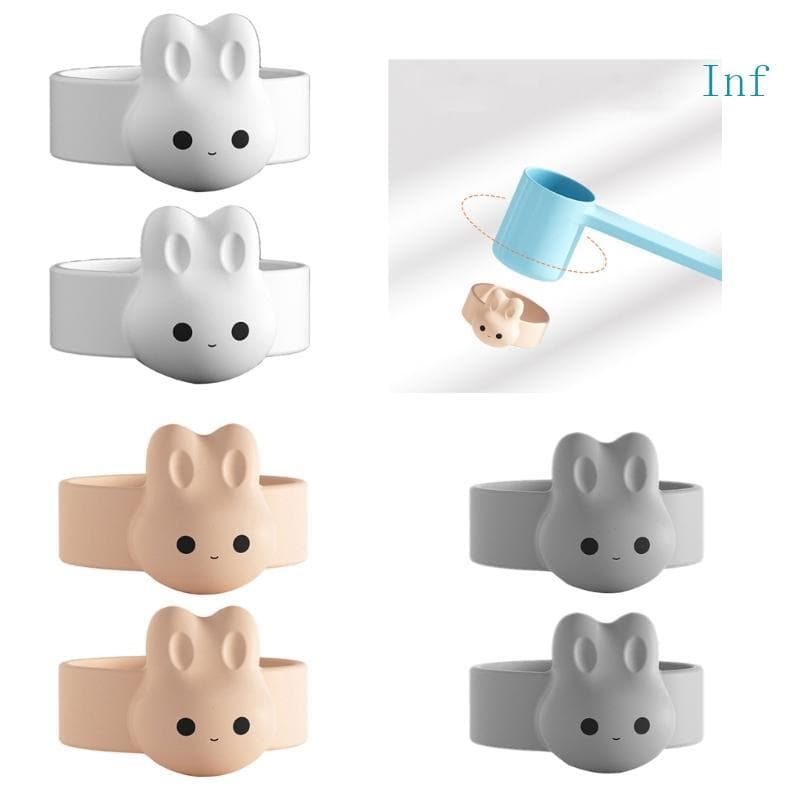 Inf Silicone Fixador Leite Pó Coelho Dos Desenhos Animados Anel Antiaderente Utensílios D
