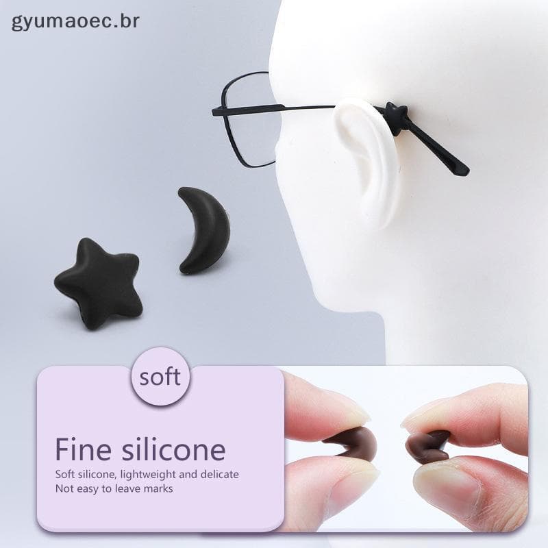 [GYU] 5 Pares De Silicone Estrela Lua Anti Deslizamento Gancho De Orelha Óculos Acessórios Aperto Templo Ponta Titular B