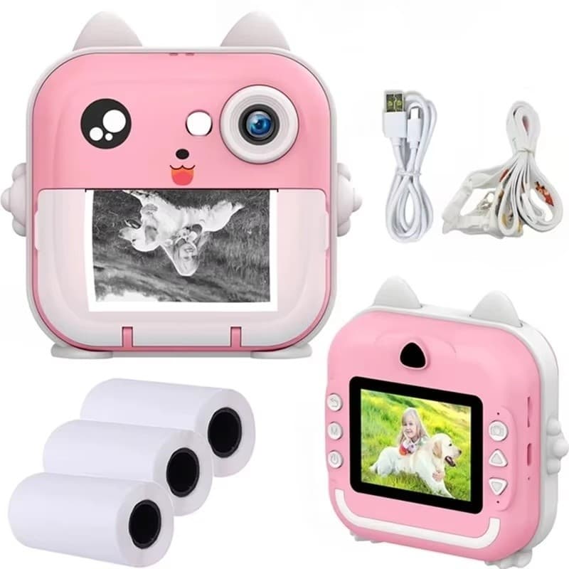 Câmera Fotográfica Infantil Digital que Imprime,Brinquedo De Camera Portátil,Presente Menina Menino Rbgdpwunta