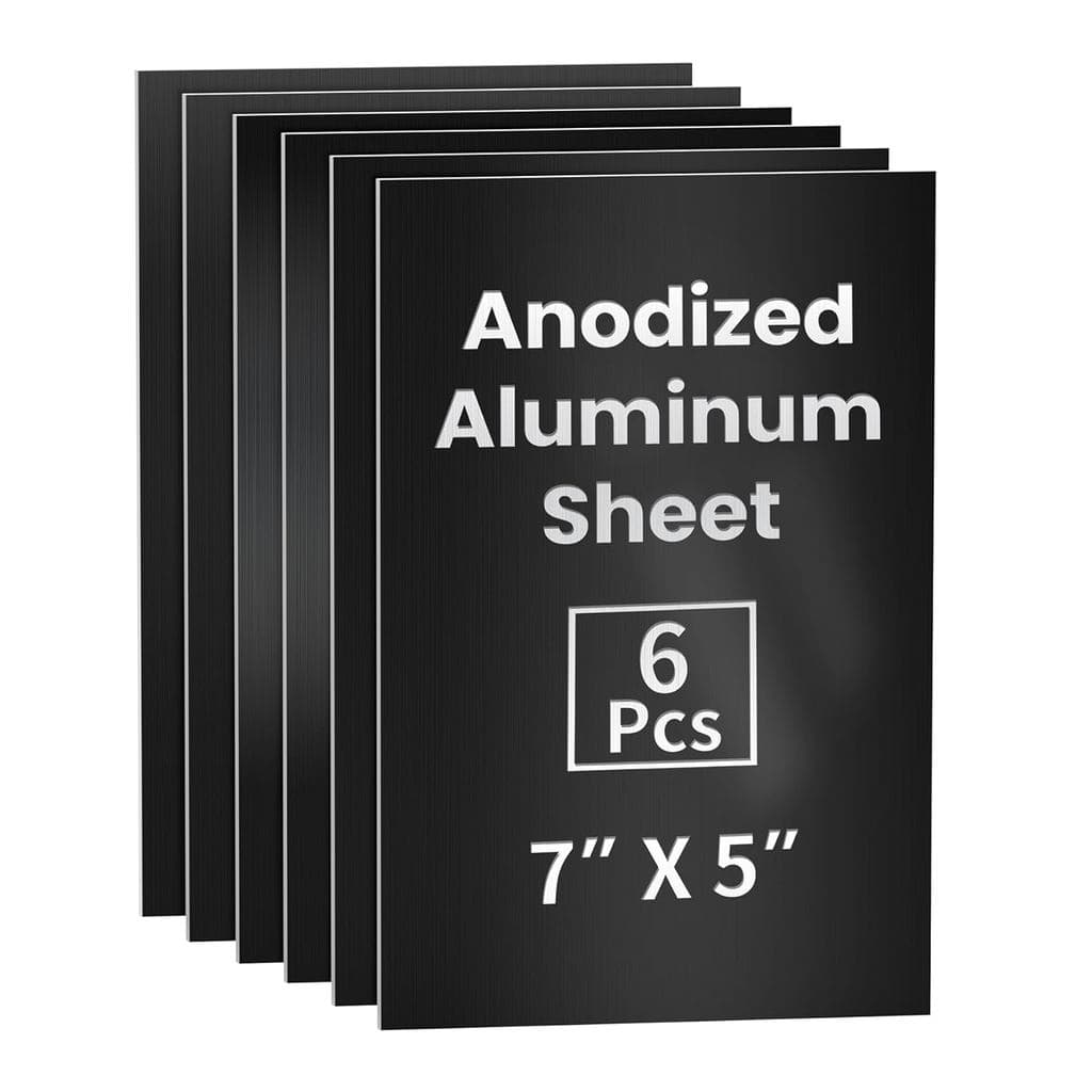 GCGOODS Conjunto de 6 Peças de Chapas de Alumínio Anodizado de 7 x 5 polegadas, Chapas Metálicas para Gravação a Laser,