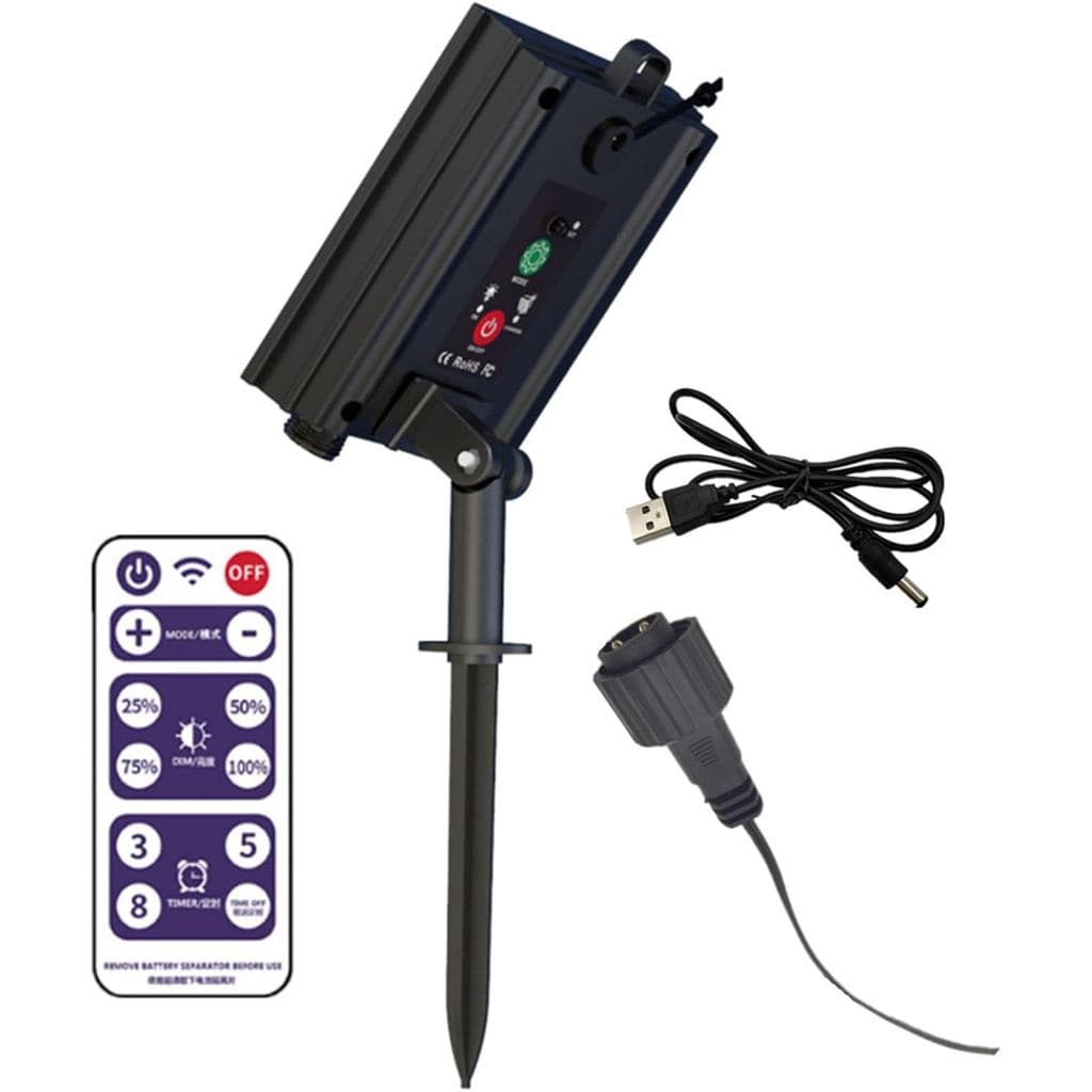Caixa de Bateria Solar Delaman para Luzes de Cordão LED, Painel de Controle para Luzes de Cordão Externas com Carregamen