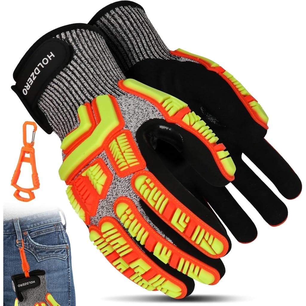 Protective Gloves Cut Resistant A3 Impact Resistant Touchscreen Sandy Nitrile Coating Reinforcement