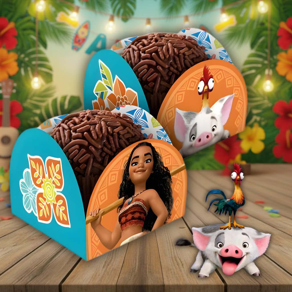 Porta Forminhas Moana Festa Infantil Doces Decoração Aniversário