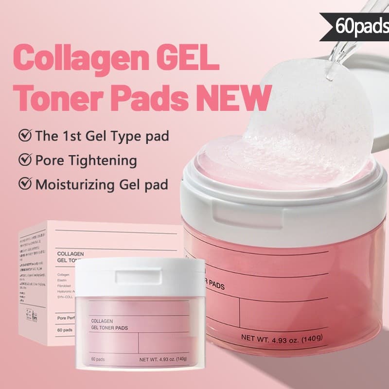 Almofadas de algodão toner de colágeno Centella Asiatica, almofadas de algodão úmido em Gel, almofadas de algodão toner