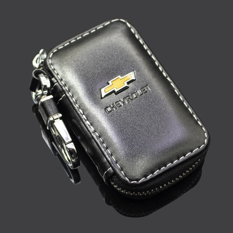 Capa Protetora para Chave de Carro em PU Preto com Logo Chevrolet Captiva Colorado Cruze Spark Malibu Aveo Acessórios G8