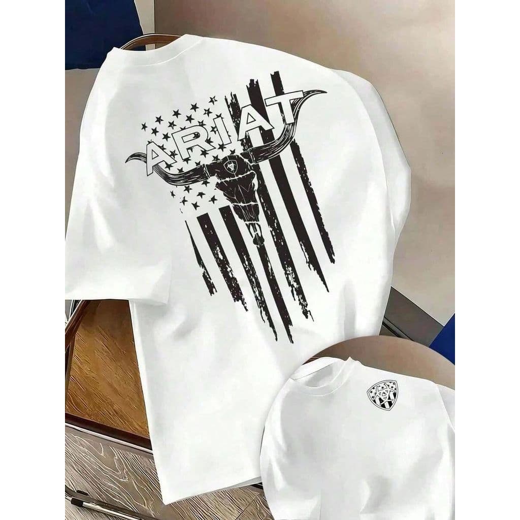 Camiseta Masculina Ariat Bandeira Americana 100% Algodão elegante e estilosa