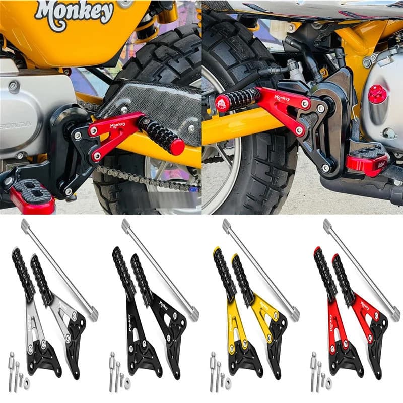 Novo 2026 para Honda Monkey 125, pedal traseiro de liga de alumínio modificado 2018 2019 2020 2021 2022 2023 2024 Monkey
