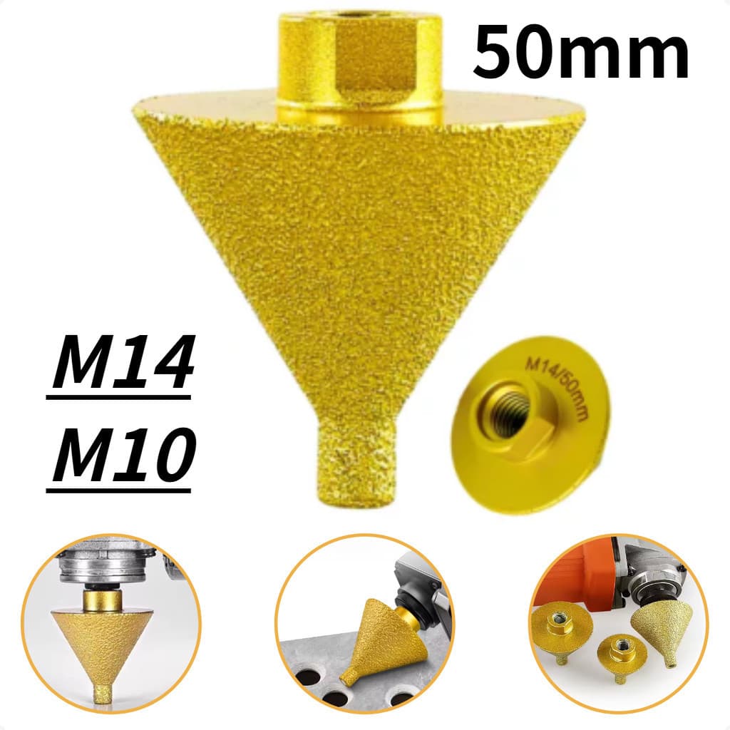 M14 Rosca Diamante Chanfro Bit Telha Cabeça 50mm De Moagem Chanfradura Broca Cone