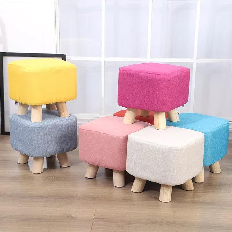 Pequeno pequeno fezes de tecido doméstico sofá fezes preguiçoso mesa café sala estar sapato mudando fezes pequeno