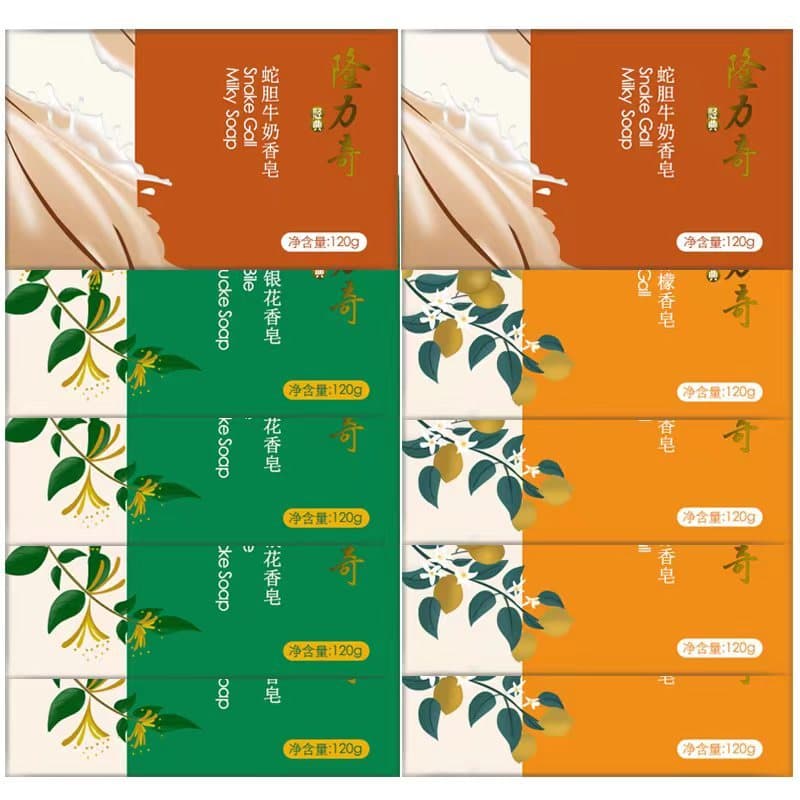 Sabonete de madressilva de cobra longa e rica, 120g * 6 peças, antibacteriano, cuidados com a pele, cuidados com a pele,
