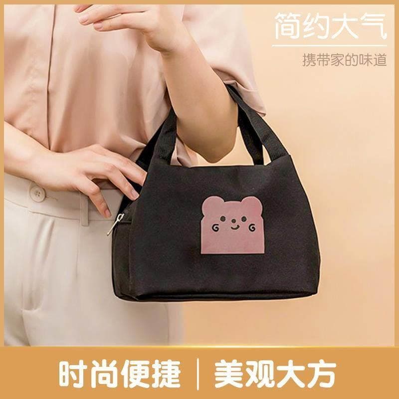 Estilo japonês isolado lancheira saco trabalhador de escritório simples bonito bolsa lona estudante lancheira saco almoç