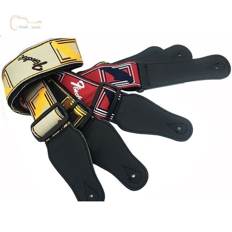 Fender Correia De Nylon Ajustável Para Guitarra , Com Extremidades De Couro Acessórios De Peças De Elétrica Acústica