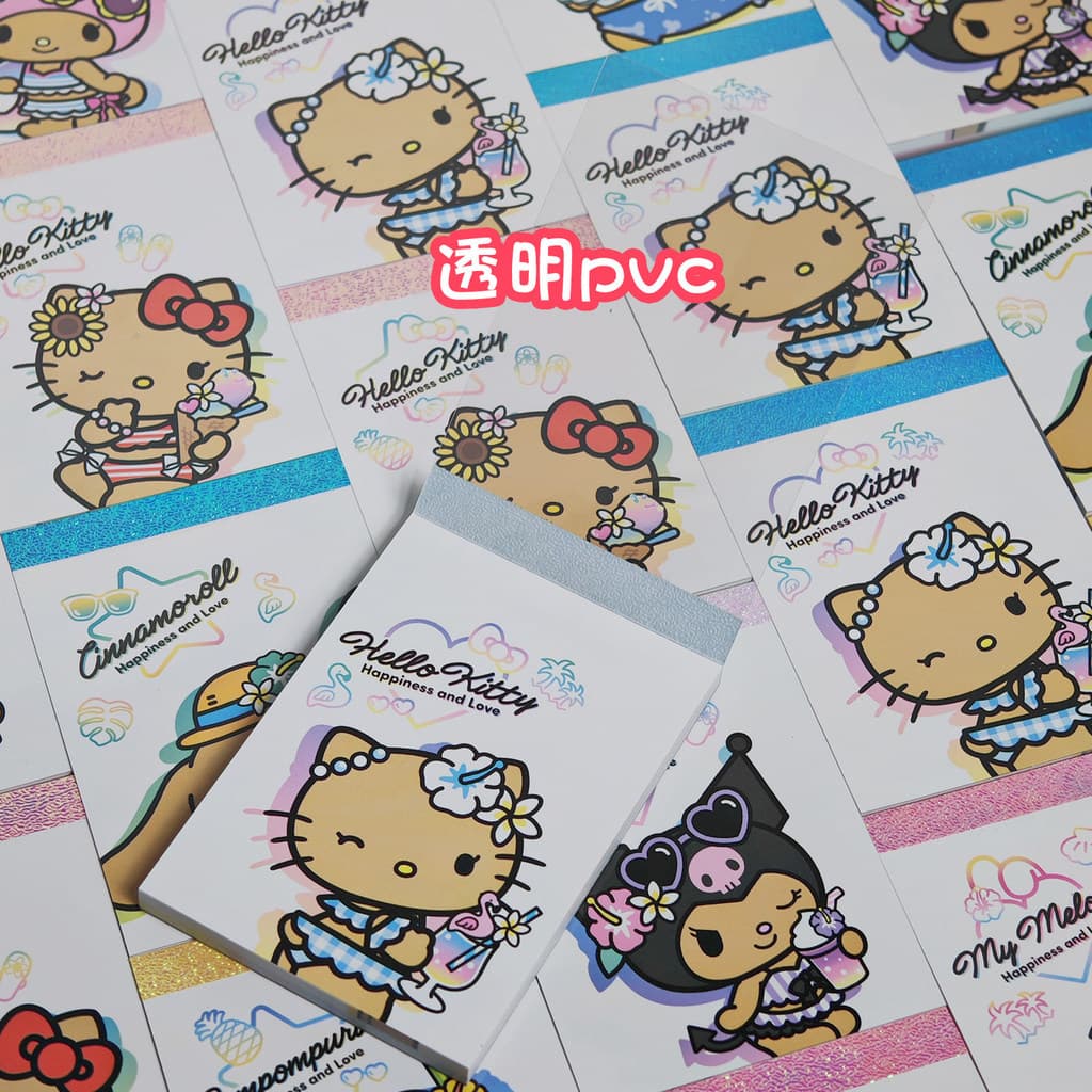 Japão cruz Sanrio personagem bloco de notas couro preto Hello Kitty maiô Mini notas rasgáveis melodia