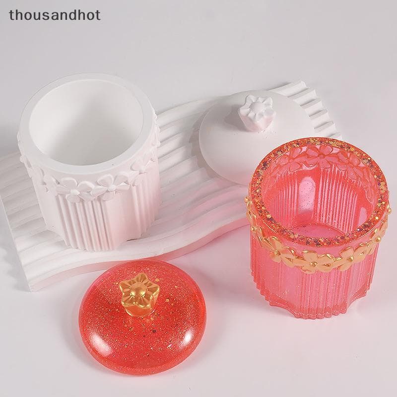 Listra Vaso De Flores Molde De Silicone DIY Caixa De Armazenamento Artesanato Fazendo Gesso Resina Moldes De Fundição De