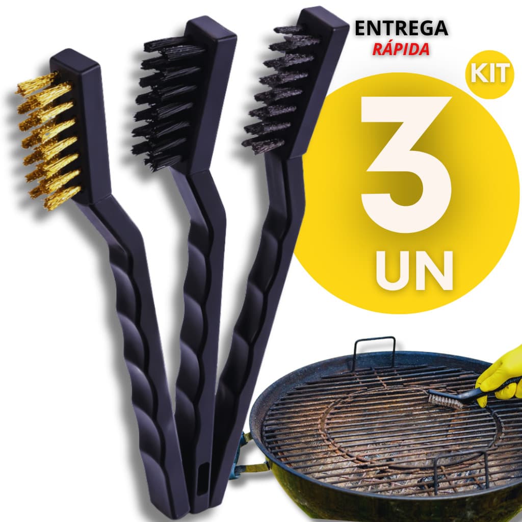 Escovas de Aço Multiuso Aço Latão Nylon Cabo Plástico Limpeza Pesada Para Dia a Dia