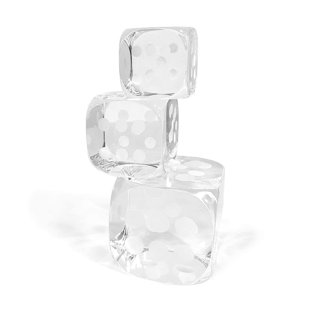 Dados em Cristal Empilhados Decorativo 19x10cm