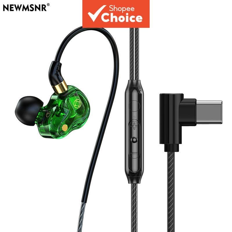 Fones de Ouvido Quad-Core com Fio NEWMSNR, Monitores Intra-Auriculares para Jogos, Fones Canceladores de Ruído, Estéreo