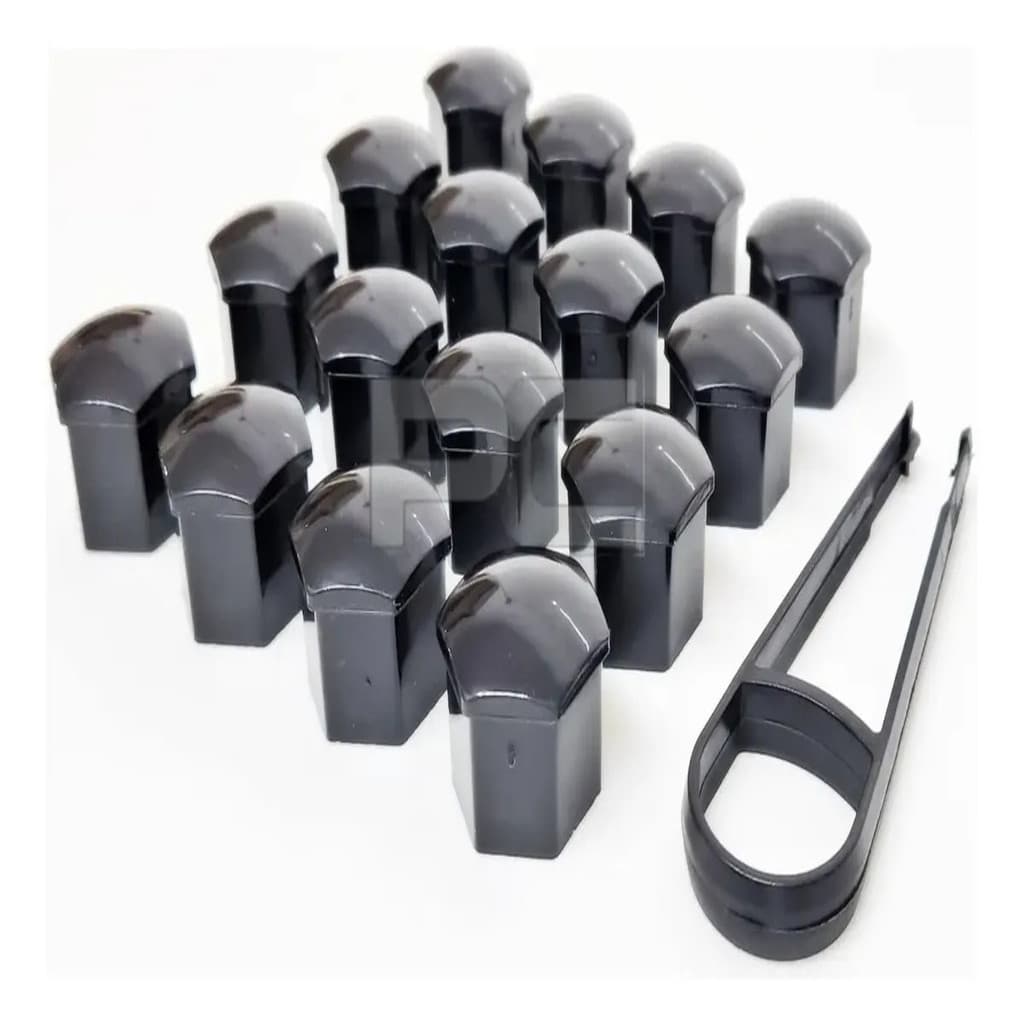 Kit 16 Capa De Parafuso Preta Roda Chave 19 Sextavada