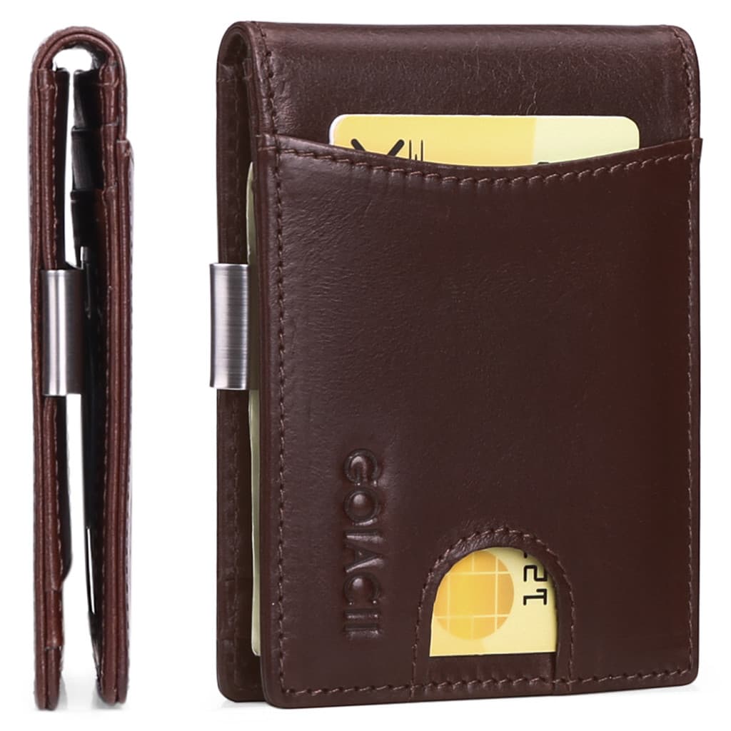 Amazon novo estilo carteira masculina multifuncional negócios couro genuíno dólar clipe carteira Cross-Border couro