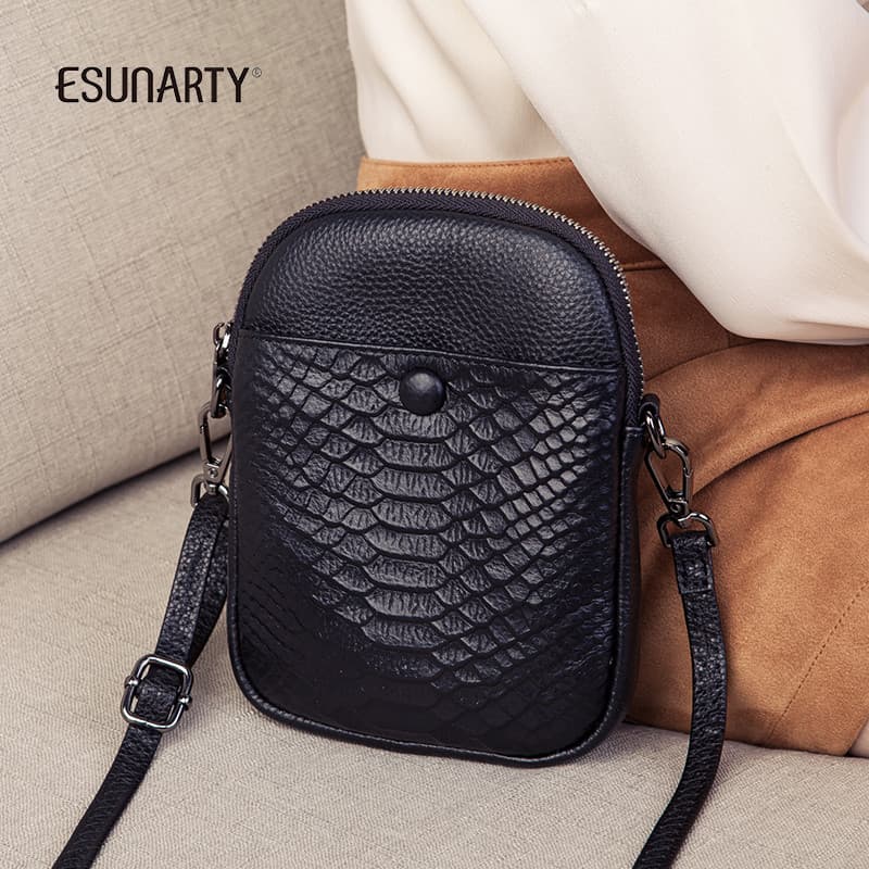 Bolsa pequena para celular feminina 2025 novo estilo moda couro genuíno ombro pequena bolsa de ombro feminina High-End p