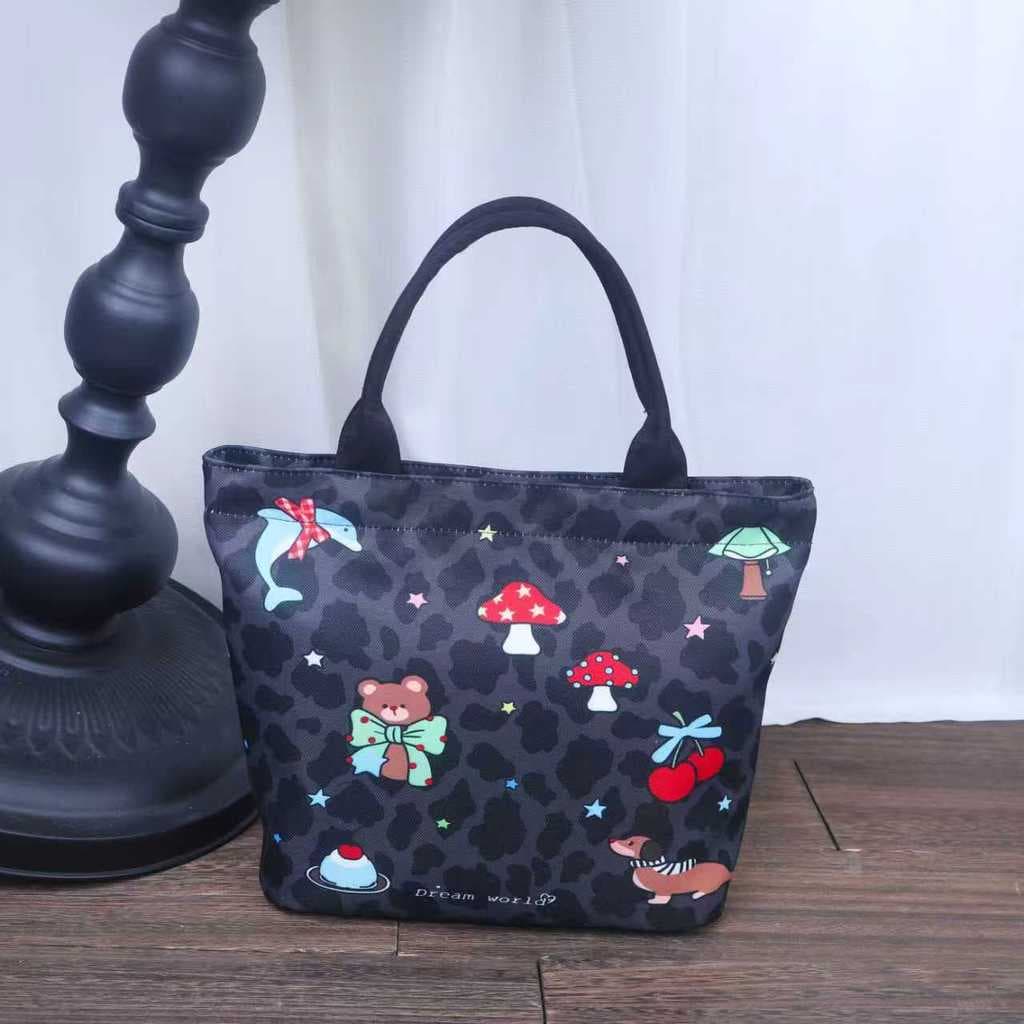 Shangying Dolphin e Bear Sacola à prova d'água de grande capacidade Bolsa de desenho animado da moda Bolsa fofa de um om