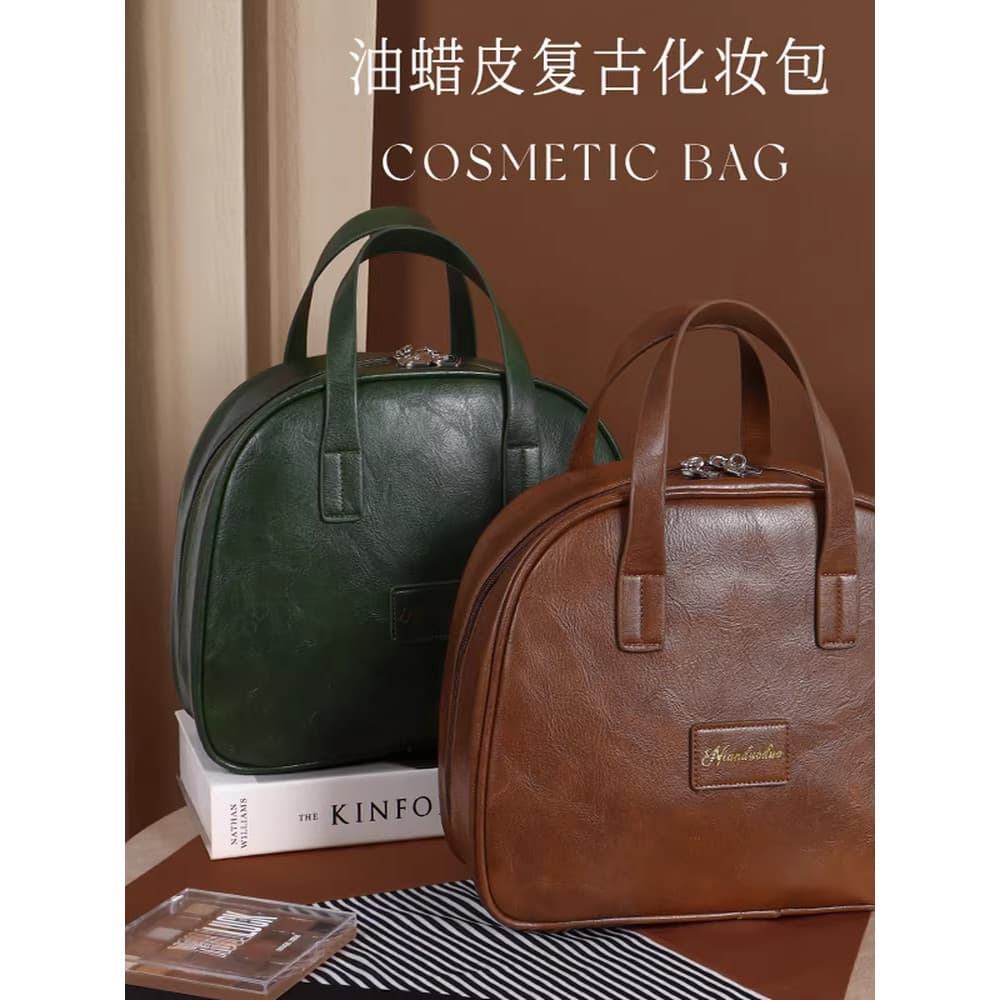 Bolsa cosmética feminina 2026 novo estilo High-End luz luxo grande capacidade partição armazenamento passeio portátil vi