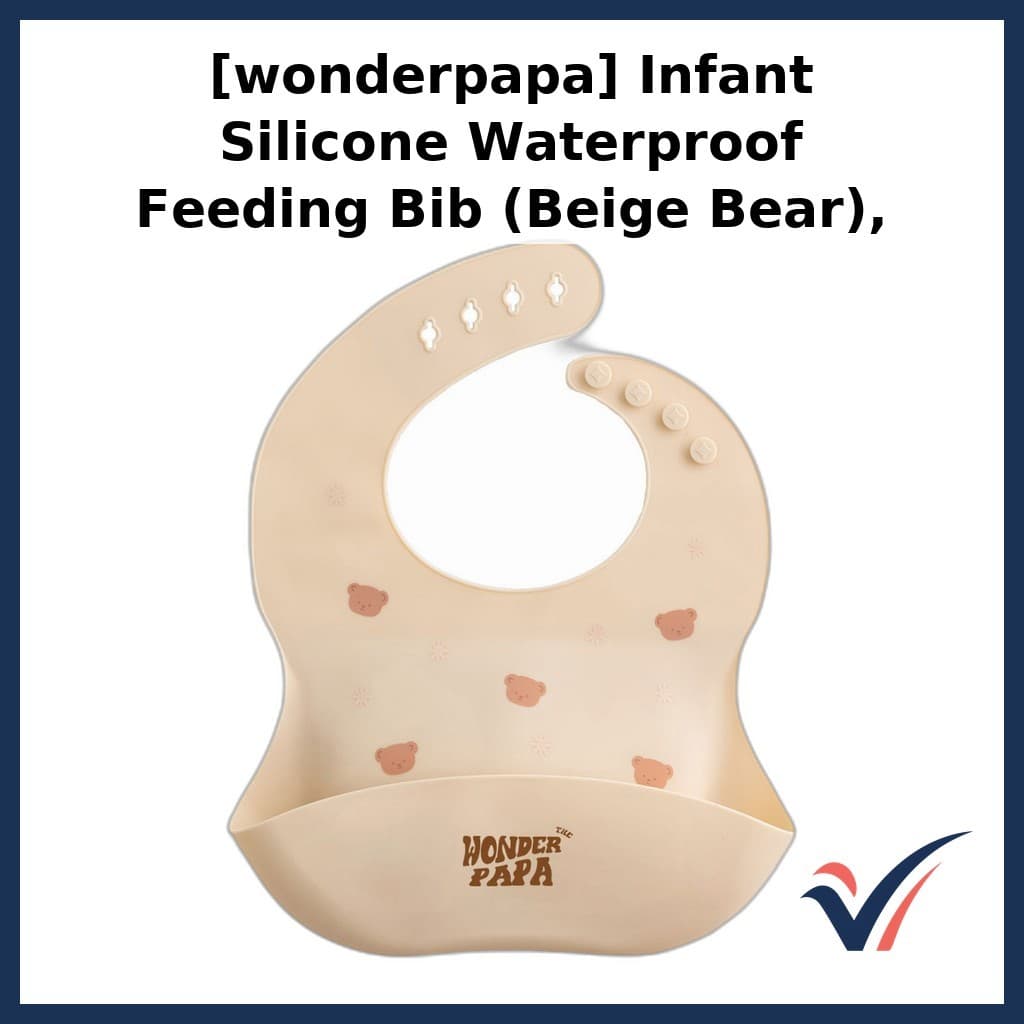 [wonderpapa] Babador De Alimentação Infantil De Silicone À Prova D'água (Urso Bege) , Tamanho Único , 1 Unidade/Babadore