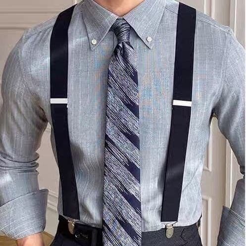 All-Match Anti-queda cinta clipe terno masculino camisa suspensórios estilo cavalheiro suspensórios elásticos calças cin