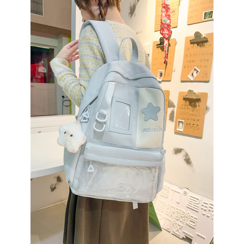 Estudantes do ensino médio mochila feminina fresca doce menina estilo Preppy estudantes do ensino médio transparente cos