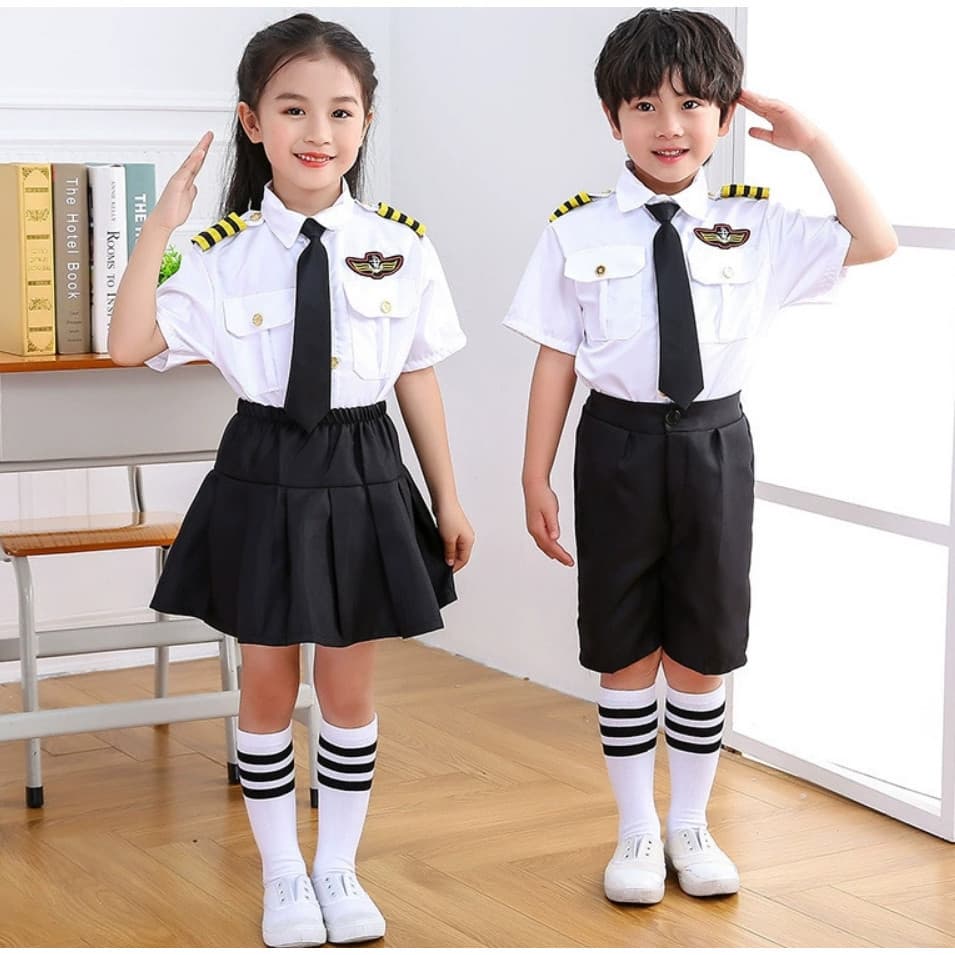 Fantasia de Piloto para Meninos e Meninas, Traje de Aviação para Apresentações 6RC0 8MGR