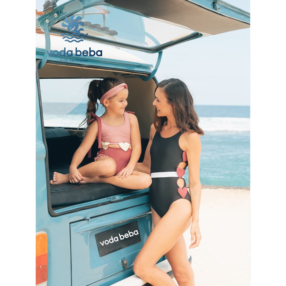 Voda Beba pai-filho maiô crianças maiô feminino triângulo de uma peça meninas maiô de secagem rápida bonito primavera qu