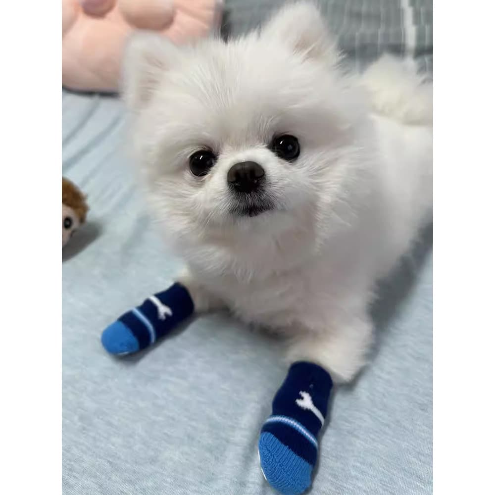 Cão pequeno cão de estimação sapatos capa de sapato inverno quente meias confortáveis anti-queda anti-sujeira dos desenh