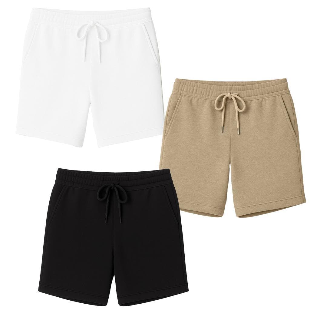 Kit 3 Short Bermuda De Moletinho Com Bolso Várias Cores