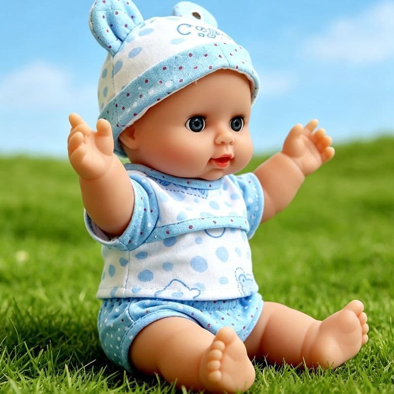 [Venda quente] Voz piscando falando meninos meninas borracha macia vinil imitação boneca brinquedo garrafa [envio rápido