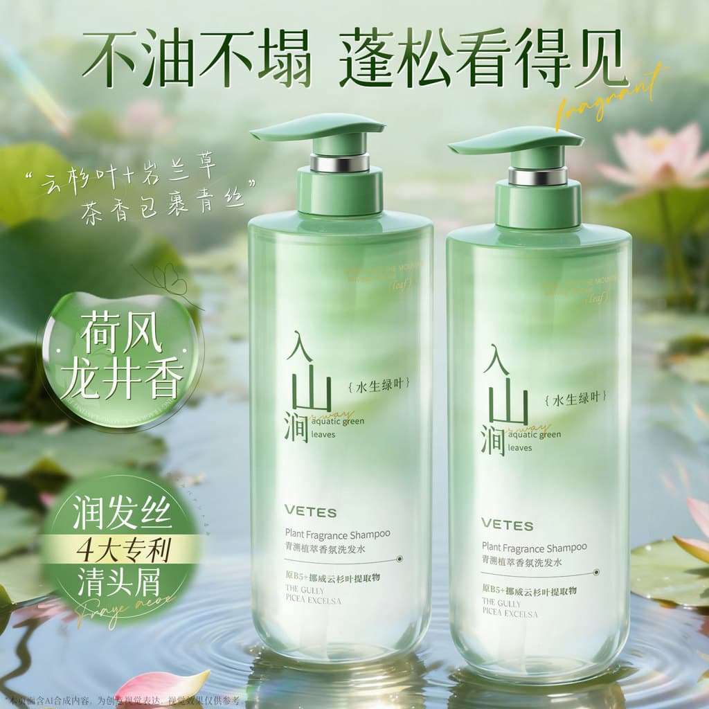 Vettes fragrância shampoo hidratante controle de óleo anti-caspa anti-coceira cuidados com o cabelo shampoo Gel de banho