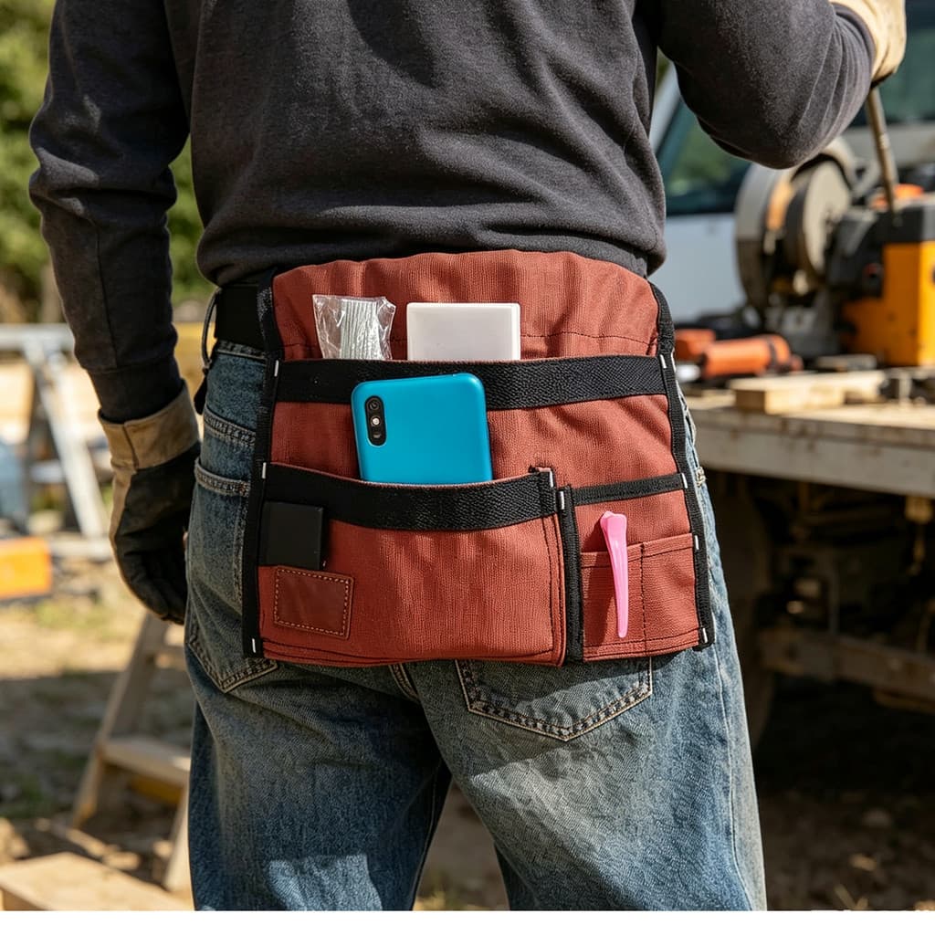 Bolsa de cintura externa de lona encerada, cinto ajustável, jardinagem elétrica, corte, bolsa de armazenamento de ferram