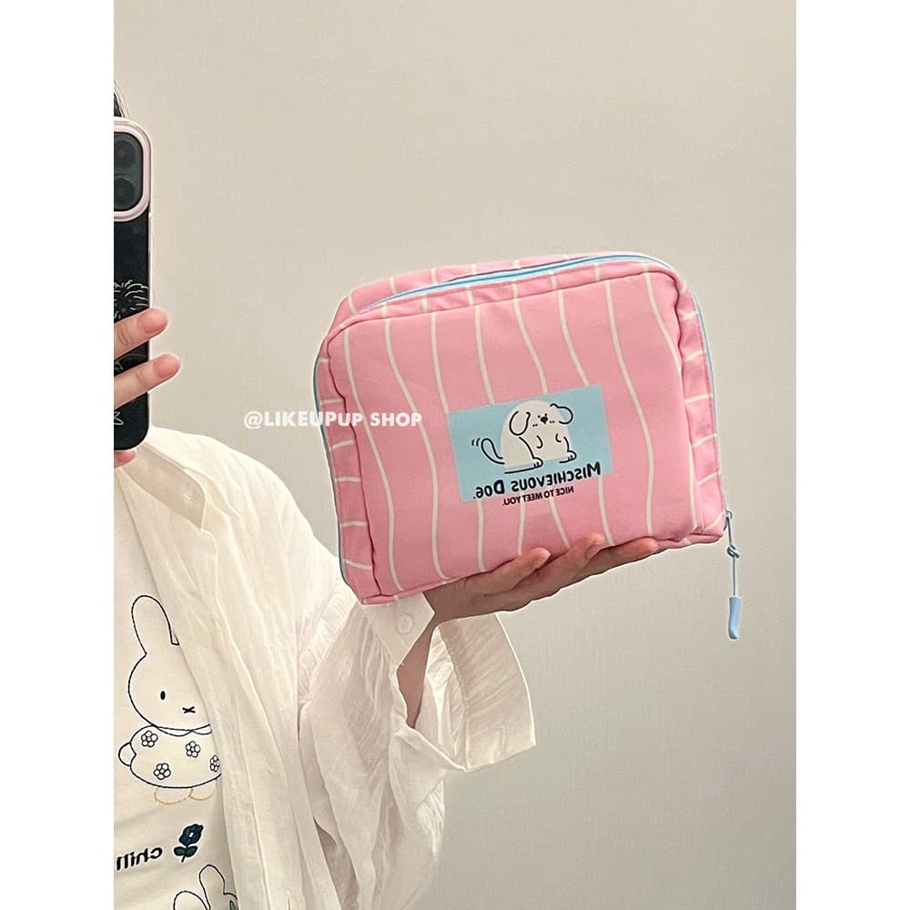 Bolsa cosmética fofa 2025 novo estilo bolsa de armazenamento portátil de grande capacidade feminina sombra cosmética por