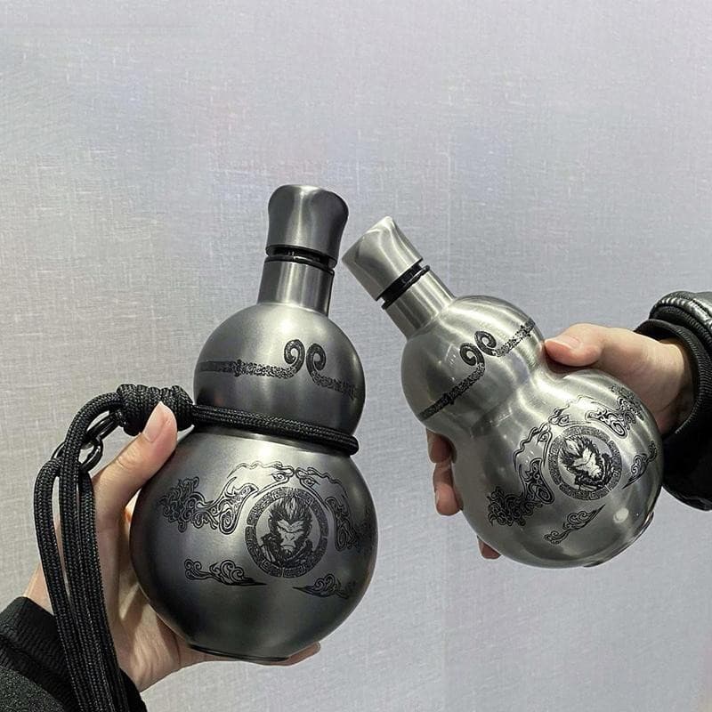 Copo Térmico Wukong com Tema de Abóbora 500ml - Copo Portátil para Esportes ao Ar Livre para Entusiastas de Jogos e C