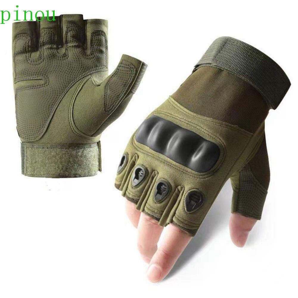 Luvas de Motocicleta PINOU, Vintage, de Corrida, em Couro de Cabra, Meio-Dedo, Sem Dedos, Resistentes ao Desgaste UHRZ