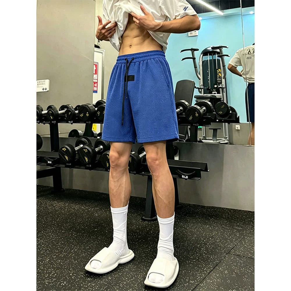 Klein azul na moda Shorts masculino verão estilo fino respirável americano esportes Fitness lazer em linha reta calças d