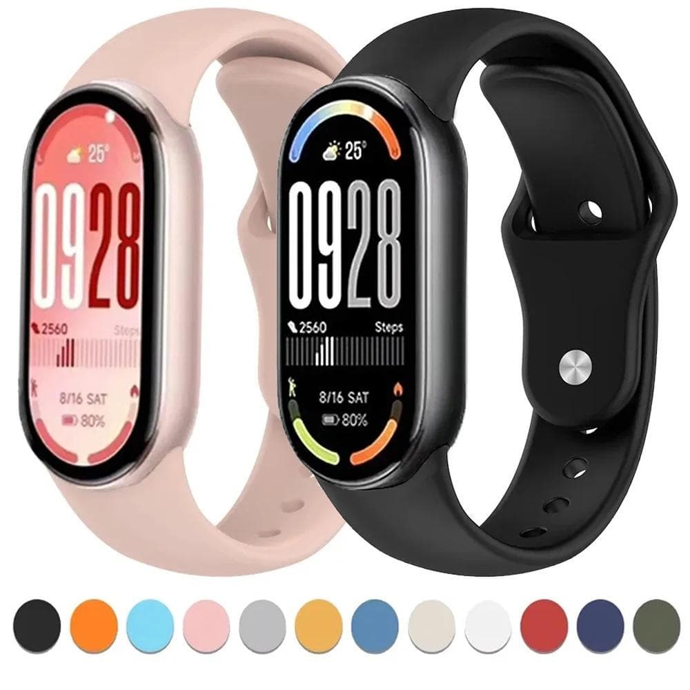Pulseira De Silicone Para Relógio Smartwatch Mi Band 10 9 8 NFC Strap Substituição Esportiva Para Miband 10 9 8