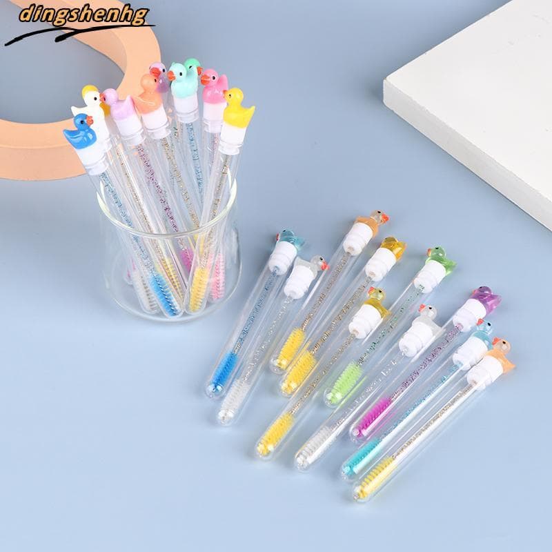 1 Pçs Tubo Reutilizável Escova De Cílios Sobrancelha Bonito Du Design Haste De Cristal À Prova De Poeira Ferramenta De E