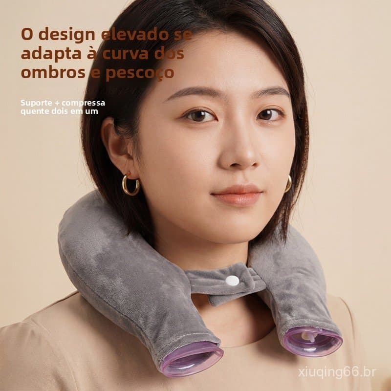 Bolsa de água quente em formato de U popular de 2026 para aquecimento do pescoço e ombros, recarregável, à prova de expl