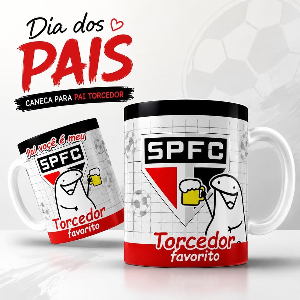Caneca São Paulo Dia dos Pais Cerâmica 325ml