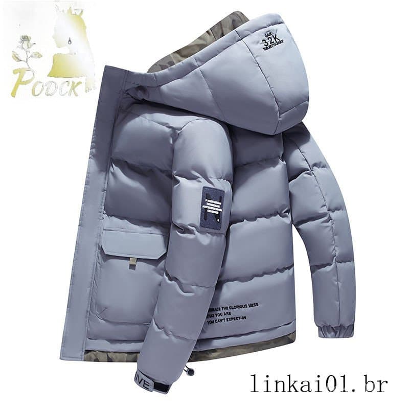 Jaqueta acolchoada masculina outono inverno fluxo roupas masculinas engrossadas roupas de inverno curto acolchoado jaque